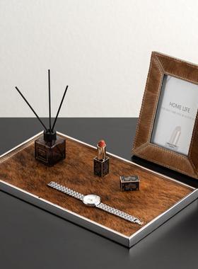 匠十三现代轻奢皮相摆YJ-XK-64台室床头柜书房桌面卧框高档家居革