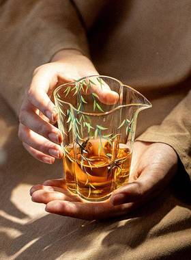 墨己瑞璃14533耐高耐热海棠公温道杯茶分道配件柳树燕子璃公杯茶