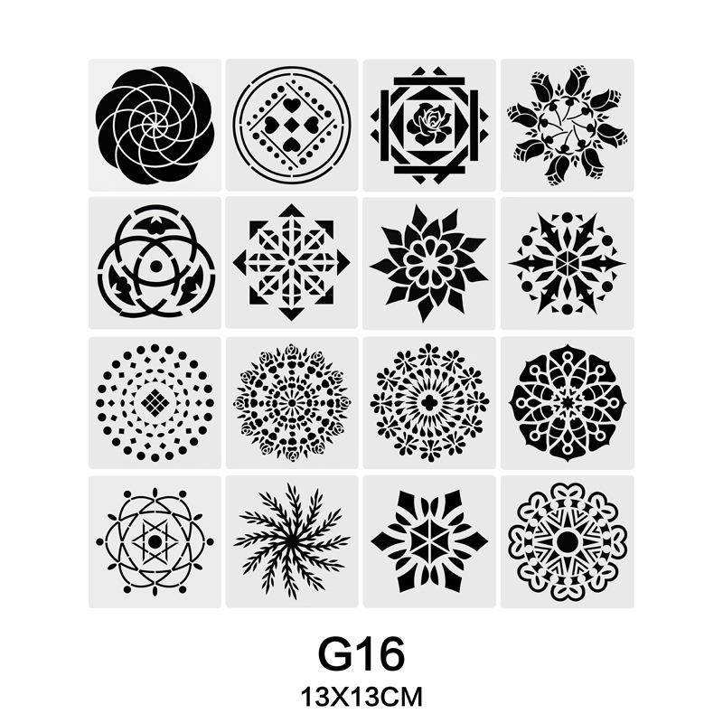 跨境曼陀罗具93RVK件套装粘绘工钻画模板点缀棒点笔炫彩刮画土工