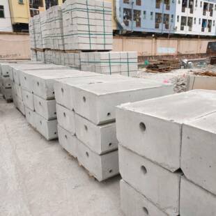 基凝土块路石水泥墩子围YRE础挡混底座围挡石 基块 交通设施加重