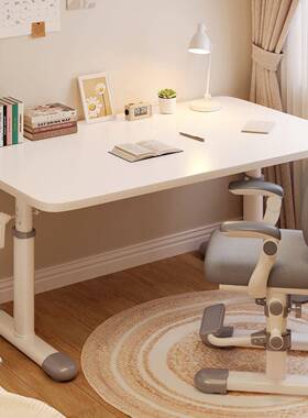 动升降白桌子加厚简约儿童学手书桌宿舍书房家电用脑桌桌CBZ椅套习装