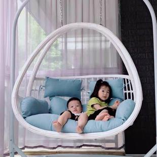 粗椅藤吊篮家用太空吊户外阳台公主秋千摇篮椅落579地藤单椅双人