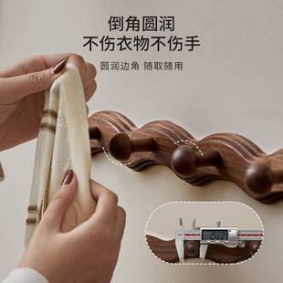 实木衣服挂钩免打孔长排钩衣柜玄关衣帽门后墙壁挂架挂钩单钩