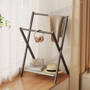 飘窗衣架落地窗台挂衣架可折叠卧室隔夜衣服收纳架挂裤架置物架