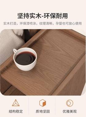 冬木实CTG003床头柜迷你小型窄床边柜超窄木20公分0cm窄边夹极缝