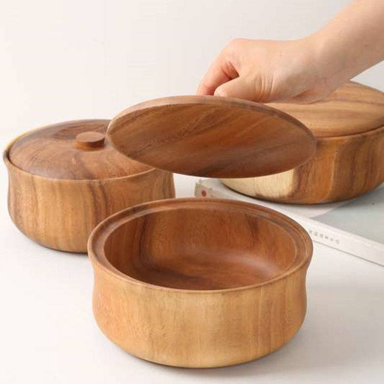 日式创意餐具号级木碗包邮木钵进口木碗无漆木碗整木大小相思