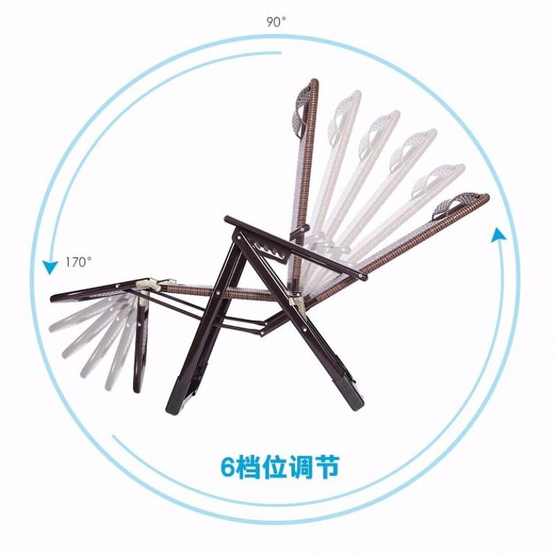 藤编夏凉椅躺椅折叠午休藤椅午睡阳台家用休闲椅老人椅子靠背懒人