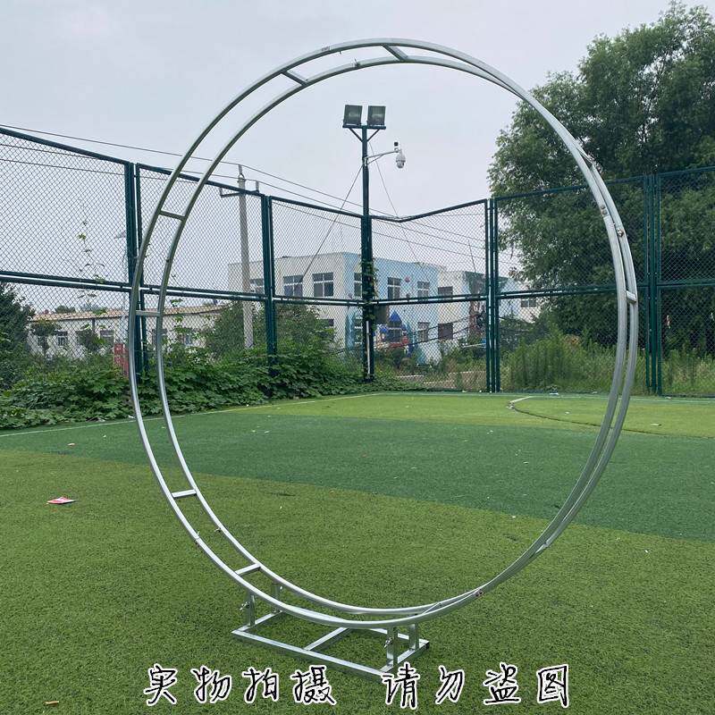 铁艺双杆圆环架子户外婚礼气球派对圆形拱门摆件场景布置路引立柱