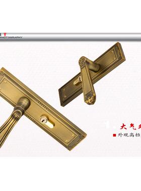 欧式别墅执手锁室3内门锁房门锁双开门实木门D3538AR锁D538AR