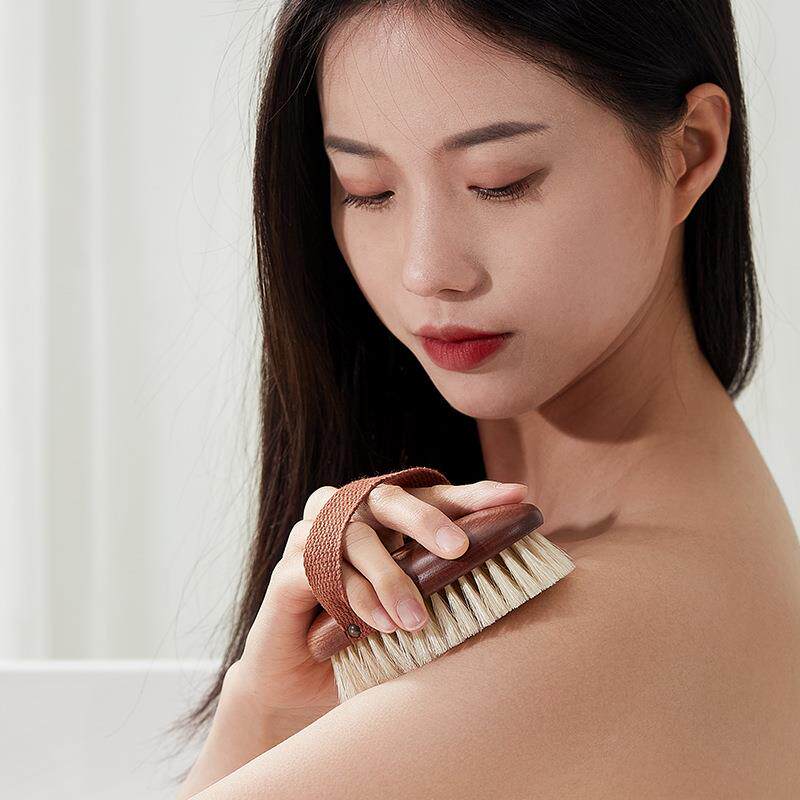 心木质洗澡刷猪鬃毛美体初搓背长柄身刷干ADW刷背软毛体搓刷澡沐