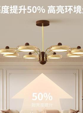 客厅吊灯202433新款中古风厅主中式不挑空灯大大气奶5油餐厅中山