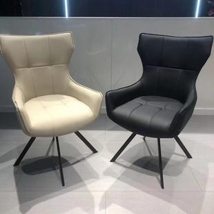 意式 可旋转椅书桌极FG6015休简闲带扶椅子家用设计师轻奢中古肌肉