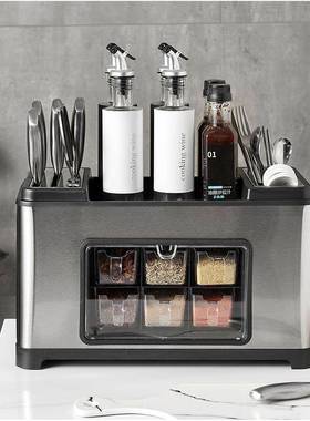 厨房塑料置物锈架筷不子筒功0829多能台面调味家用收纳架用品钢置