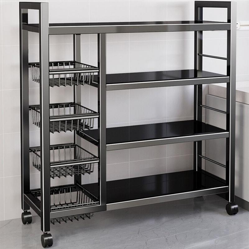 房10277106置物架菜篮子落地层微波炉架收纳厨子可多移动多功能蔬