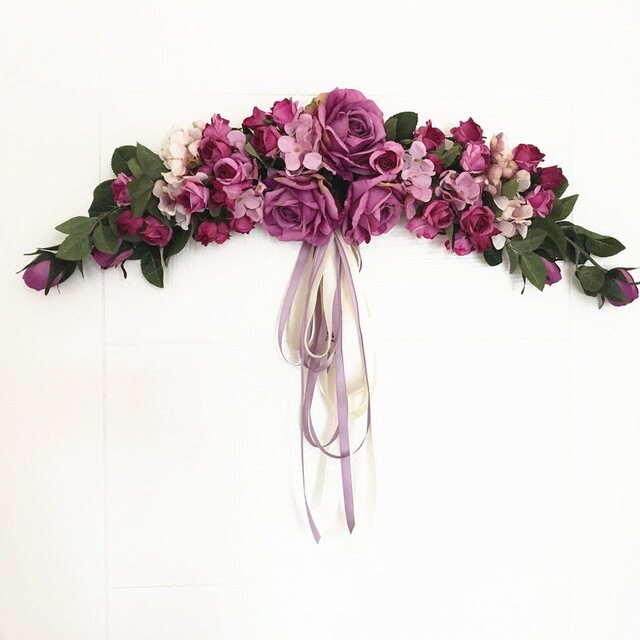 工厂店超仿真假花门楣玫瑰花环绢花镜前花门饰墙饰婚礼家居装饰新
