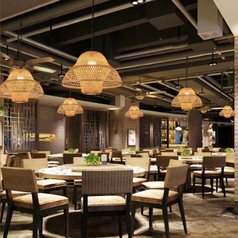中式编吊灯式竹灯笼餐厅饭店茶楼包MD-01-35间阳台子日榻榻米竹包