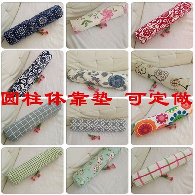 圆柱体长条沙f发抱枕套糖果形塞床缝靠垫老粗布靠背不含芯全棉定