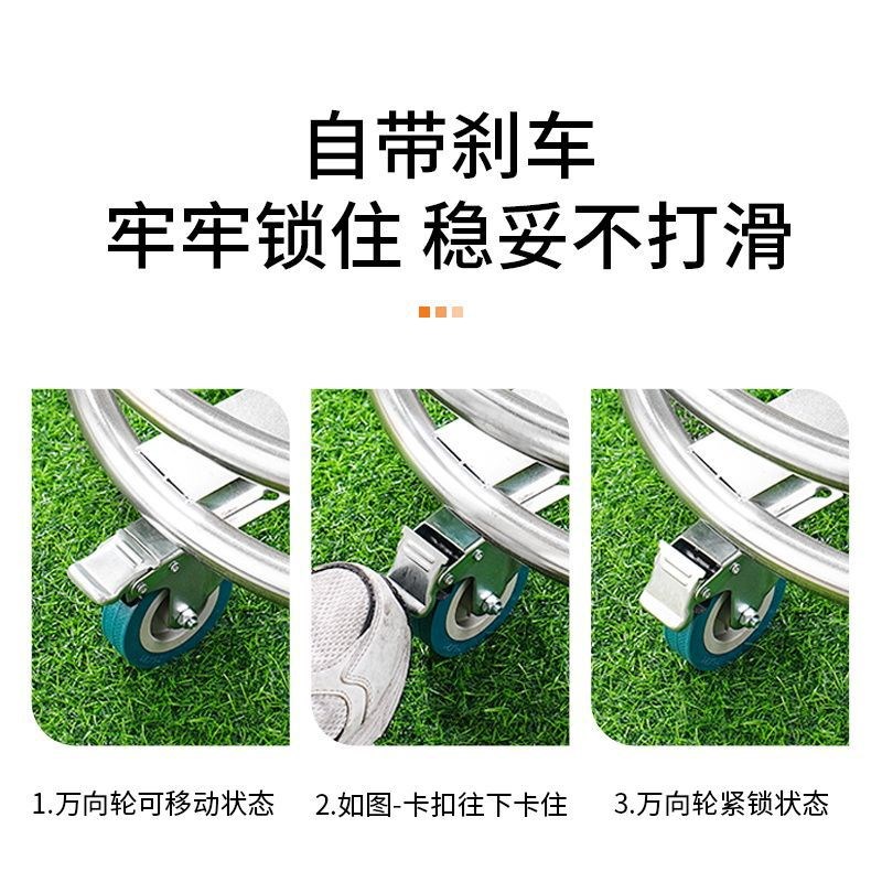 加厚不锈钢圆形周转车运输工具车万向轮移动保温桶架Y蒸笼架免安