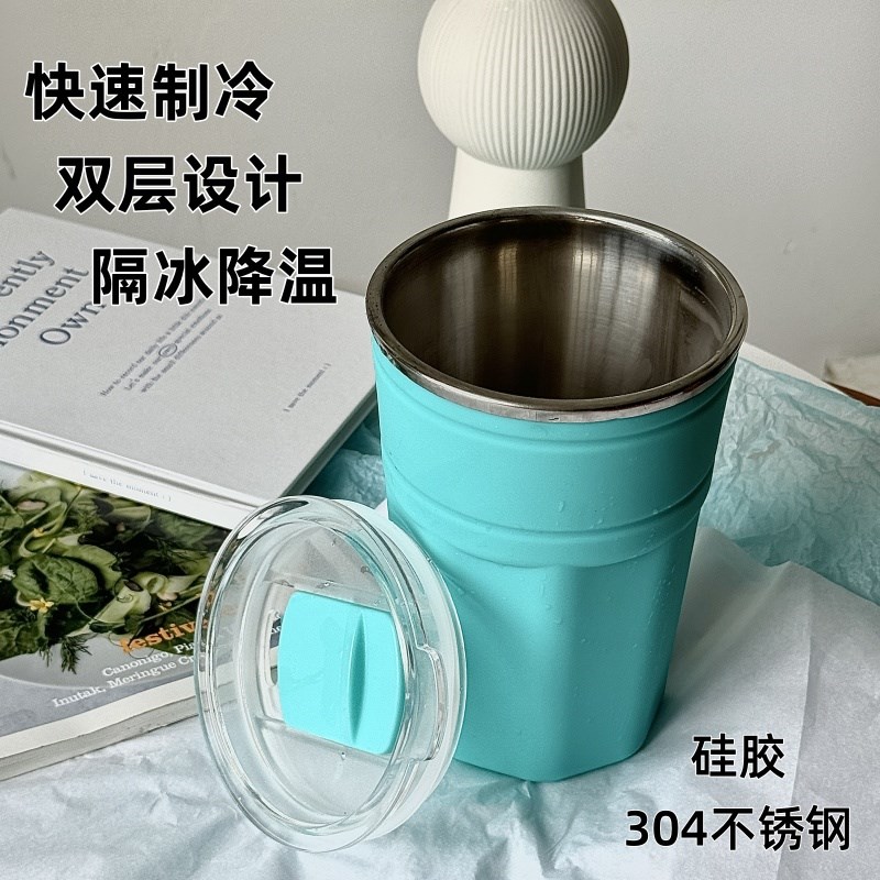 冰冻制冷杯不锈钢双层降温水x杯夏天啤酒饮料冰镇神器快速冷冻杯