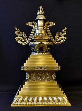 苯教佛塔 鎏金塔子 西藏苯教用品 雍仲本教精品摆件 苯教塔