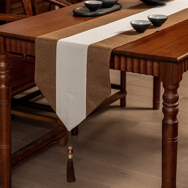 新中式防水桌旗茶叶茶席茶几垫桌布长条形茶布茶台W茶旗茶桌盖布