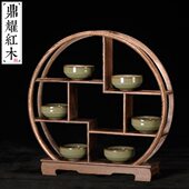 鼎耀红木紫砂壶架子 茶具架小博古架 鸡翅木实木托架多宝阁底座