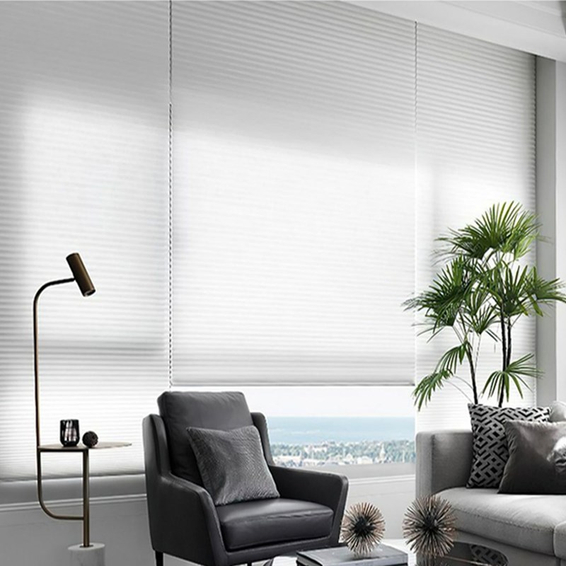 蜂巢帘风琴帘拉珠升降式隔热w遮光遮阳免打孔卧室办公室阳台窗帘