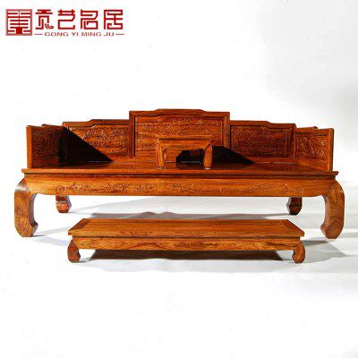 红木家具全刺猬紫檀罗汉床组合实木卧榻花梨木中式客厅沙发床躺床