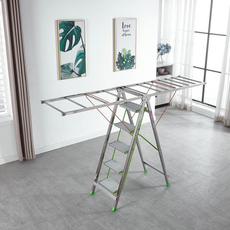 锈升级版多功能梯钢子晾架京森JS-303JS-303不落地折叠晒衣衣架两