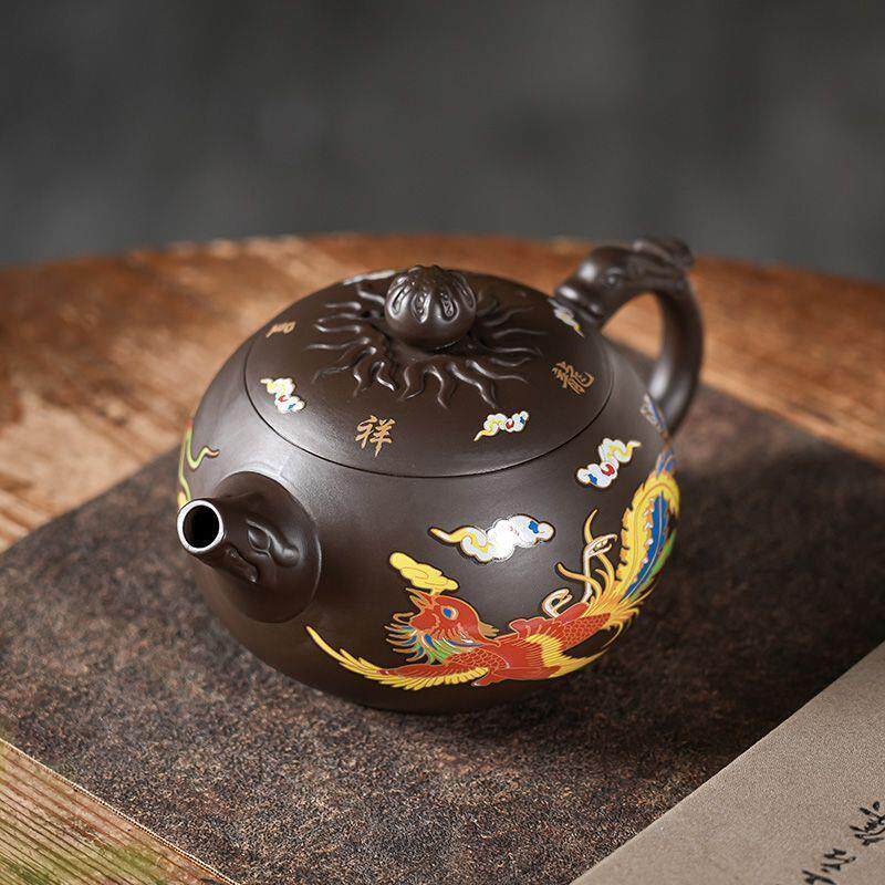 遇热变色龙凤呈祥紫砂夫壶复RPC鸣古中式家用送凤礼品高档功茶具