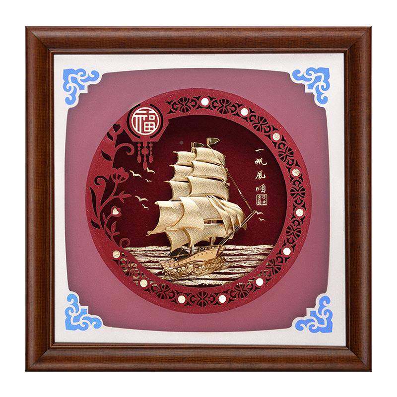 实用商业务礼品金箔画公司开活动送客LJU商务套装银行logo礼直品