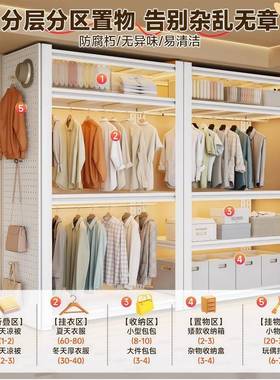 置钢制衣架衣QMC物架家用落地卧收纳架组装置物室出租屋开放式柜
