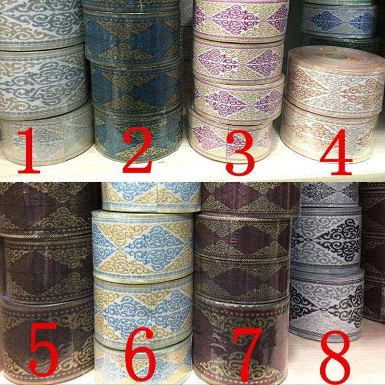 6CM8CM宽高单档层提I花窗帘艺花边DY汉服织布带一卷25米LYZ手工