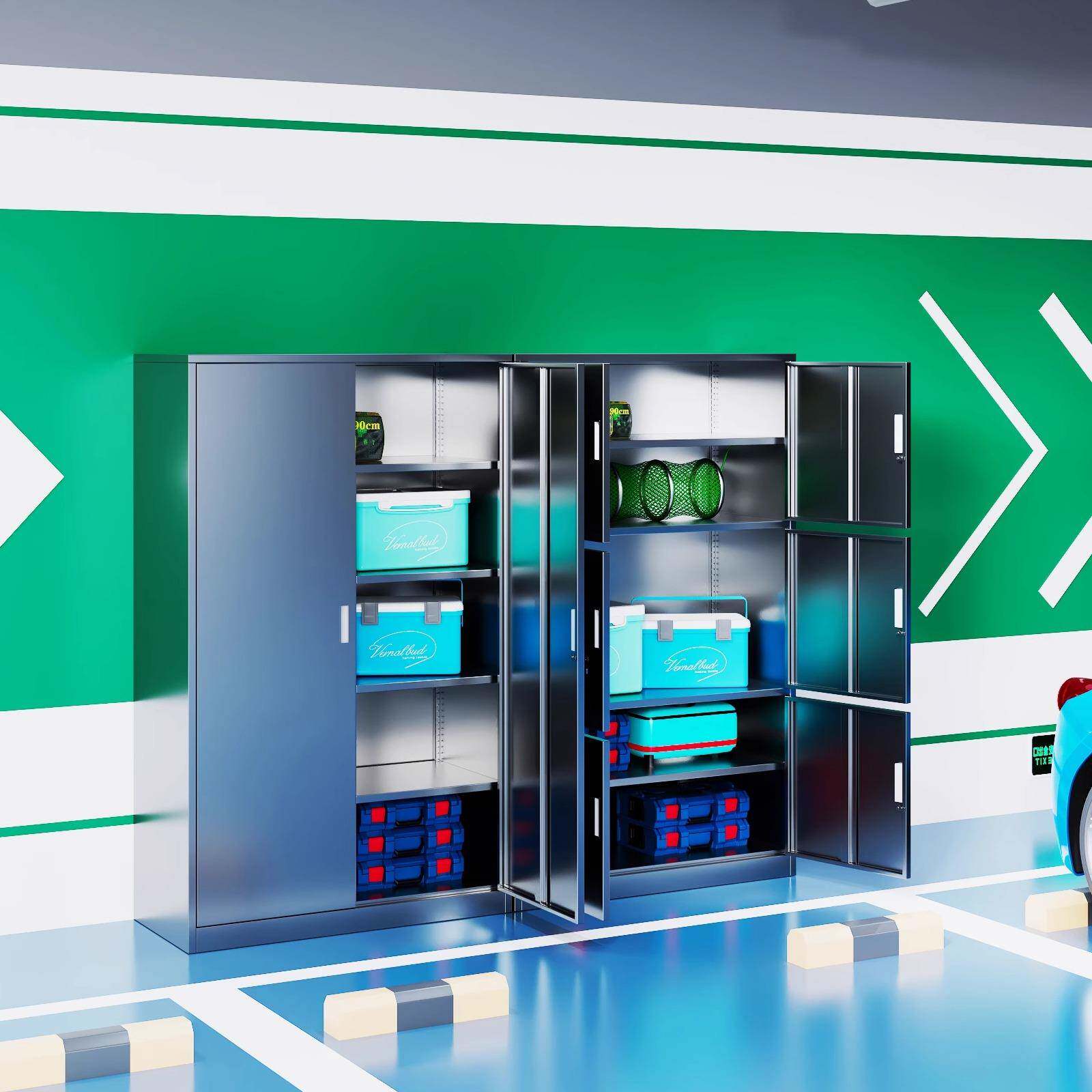 34不锈钢车位柜储柜地下室出防租屋TJ-22宿舍杂物物储藏柜防水潮0