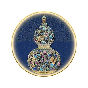 尽HXMHS240珐琅彩字福圆形玄关装饰画灯带发光走廊头挂画入户正对