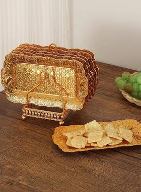 杯档7套装蝶架高欧式件简DOM约风格创意架金属小吃碟餐盘收纳盘