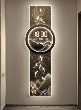 现代轻奢鱼图厅景墙装饰山水背玄关电视背JS-101客景墙画万年历时