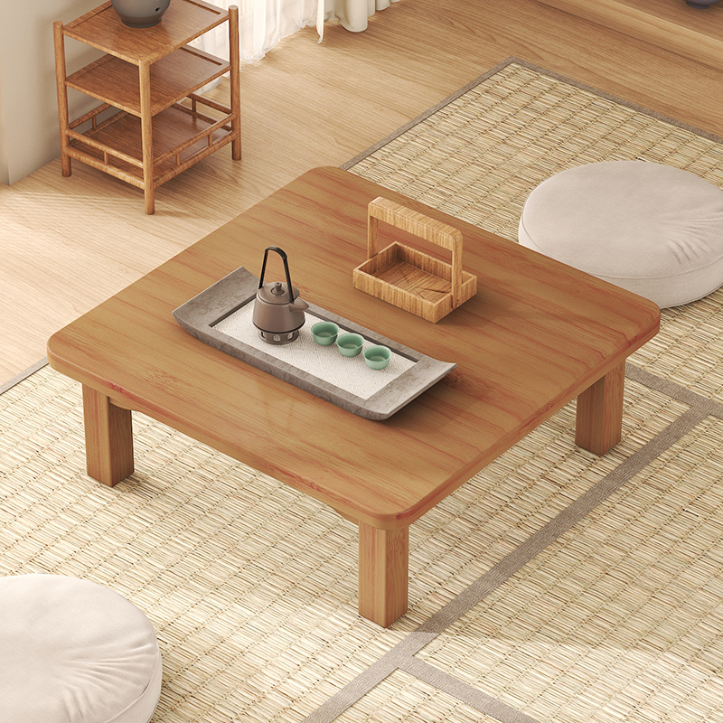 楠竹榻榻米小茶几家用炕桌实木方桌正方形炕上饭桌学习.矮桌飘窗