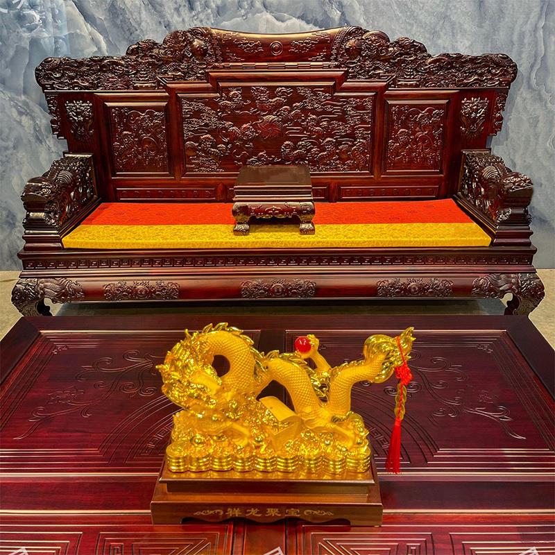 仿古实木沙发组合客厅明清古典家用檀木榫卯雕花中式仿红木大别墅