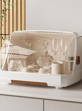 厨沥水碗带WBW柜装碗碟房盘餐具家用碗架放碗箱盖置物架子碗筷收
