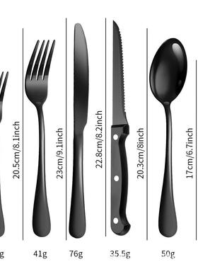 洗48PC不钢银器餐具套装排包括刀/叉/勺牛刀镜面抛锈光碗机62472