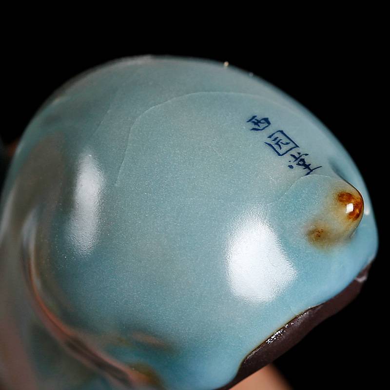 汝窑茶宠茶精品创意开片可养陶瓷茶桌茶台上的摆件装饰品一鹿陪伴
