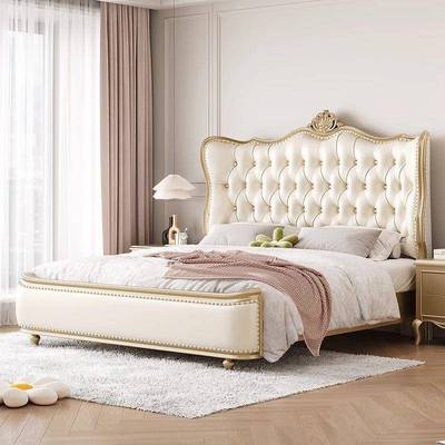 欧式床实木床公奢主床主卧美式床人轻床法式双床高档FZS现代简约