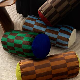 手午后柏林HRN中古风沙抱枕圆柱长条发扶胺枕感多巴床头靠枕腰枕