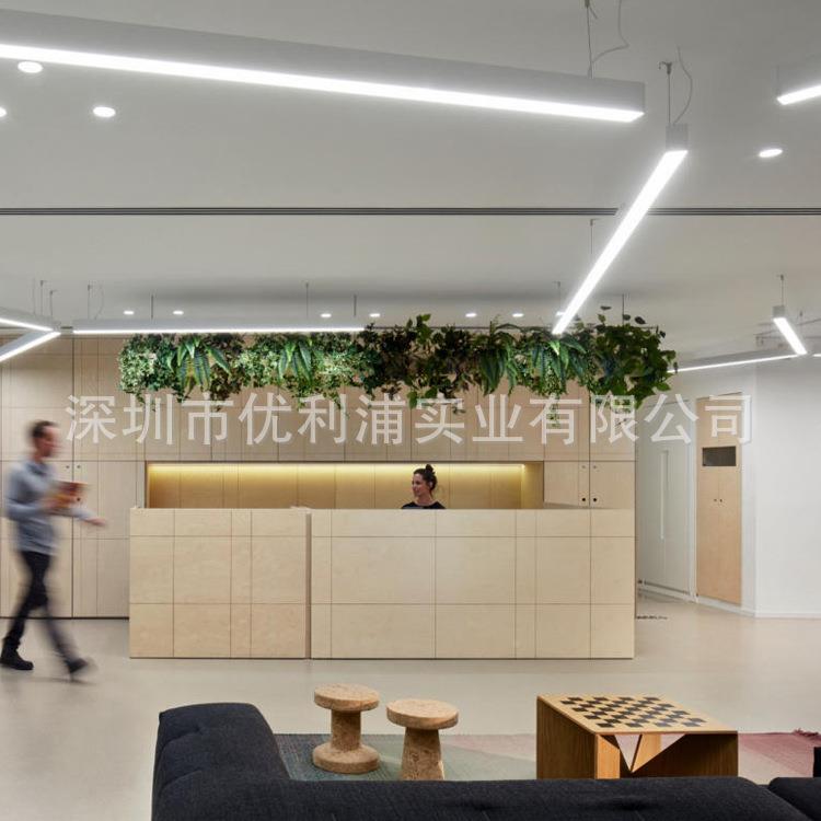 办公照铝40W明线条灯木纹色条灯条led硬灯材吊线灯