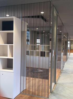 双钢化夹胶艺层术玻璃屏风826隔断酒店移门拉门6+推6夹mm夹娟丝玻