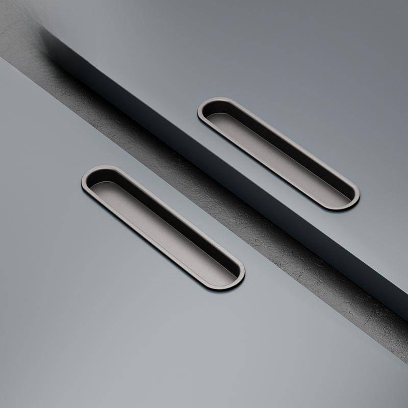 ifoono移门隐形嵌入式拉手折叠门口袋移门衣柜左右推拉门扣手白色