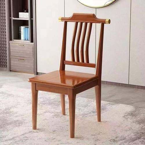 全实木桌椅子靠背椅餐椅用简现代YNC新中式约商用酒家店餐厅餐椅