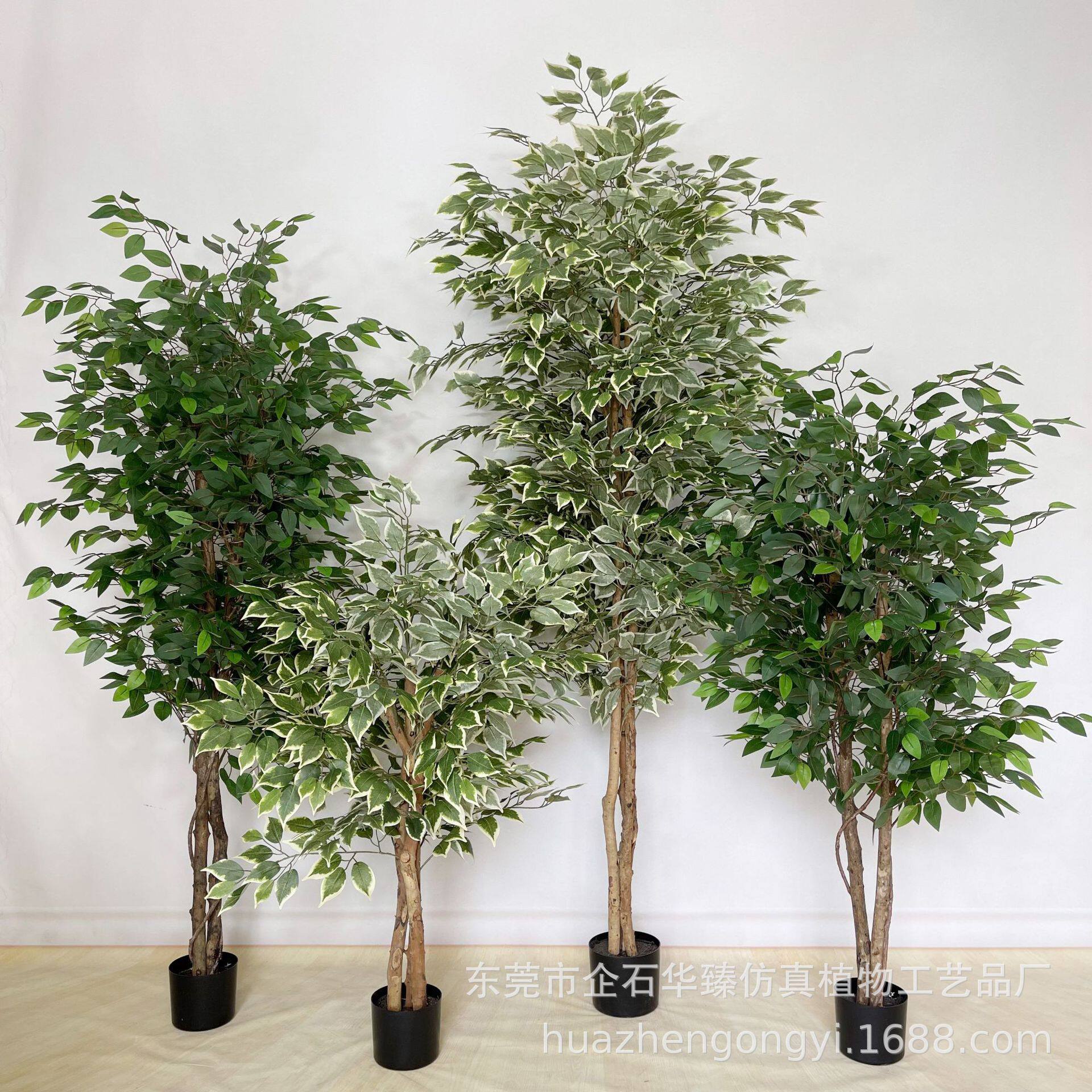 仿真白边榕树室内外仿真小榕树盆景工厂直销人造假树大型绿植盆栽