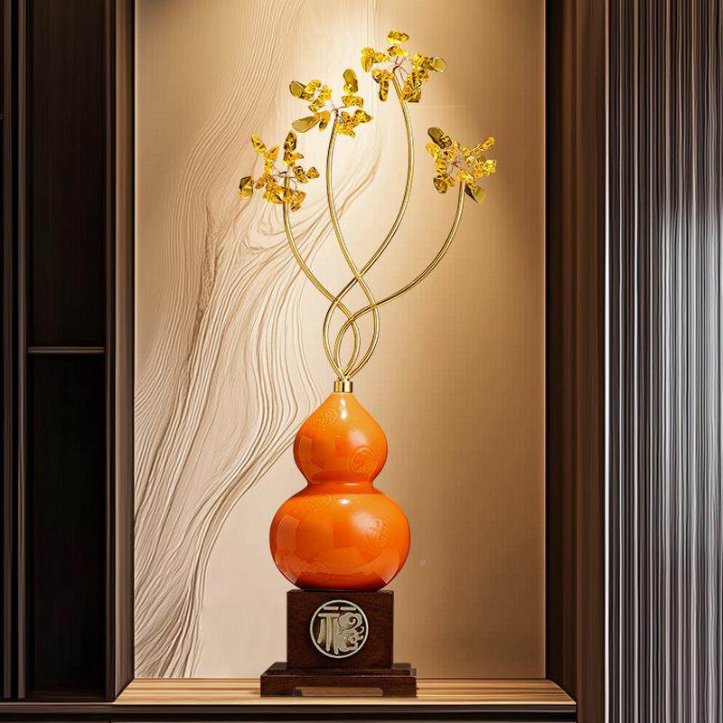 98554入户玄关礼招陶葫芦摆件高档客厅电视柜屏风财装瓷饰品乔迁,家居饰品,装饰摆件,淘宝优惠券,粉丝福利购,淘宝优惠卷